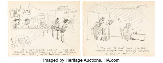 Reamer Keller - Single Panel Gag Cartoon Illustration Preliminaries Original Art Group of 10 (c. 1960s). (Total: 10 Original Art)