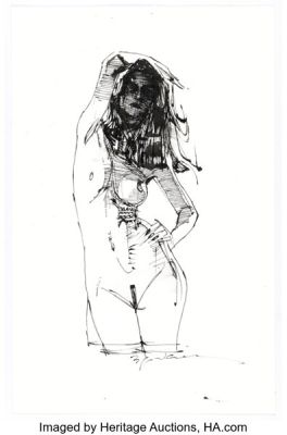 Bill Sienkiewicz - Nude Study Illustration Original Art (undated). | Heritage