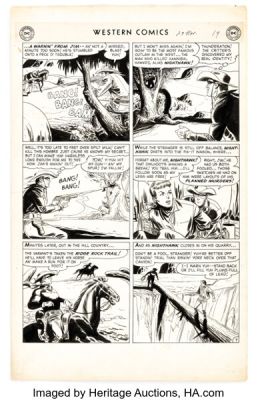 Ruben Moreira Western Comics #29 Nighthawk Story Page 7 Original Art (DC, 1951).
