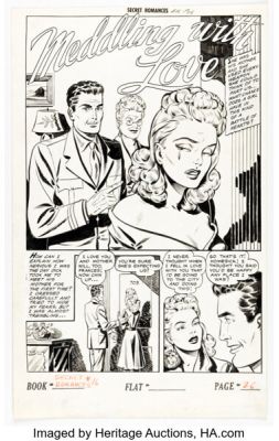 Superior Artist Secret Romances #16 "Meddling With Love" Partial Story Original Art Group of 5 (Superior, 1953). (Total: 5 Original Art) | Heritage