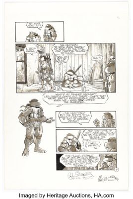 Jim Lawson Teenage Mutant Ninja Turtles #51 "City at War" Part 2 Story Page 4 Original Art (Mirage, 1992).