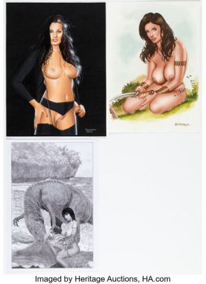 Tim Grayson, Alex Miranda, and J. Dominguez - Nude Pin-Up Illustrations Original Art Group of 3 (2006-2011). (Total: 3 Original Art)