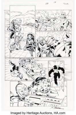 Scott Hanna [Claude St. Aubin printed blue lines] R.E.B.E.L.S. #27 Story Page 17 Original Art (DC, 2011). | Heritage