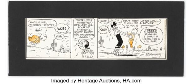 Bud Sagendorf Thimble Theatre featuring Popeye Daily Comic Strip Original Art dated 6-1-71 (King Features Syndicate, 1971). | Heritage