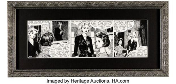 David Wright Carol Day #364 Daily Comic Strip Original Art (London Daily Mail, 1957). | Heritage
