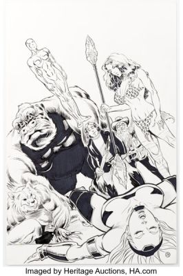 Rob Durham Cavewoman: Sisters of the Arena #2 Splash Page 24 Original Art (Amryl Entertainment, 2016).