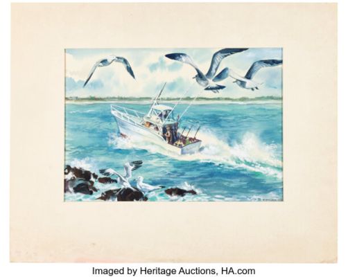 Rudy Palais - Sailing Painting Original Art (1967). | Heritage