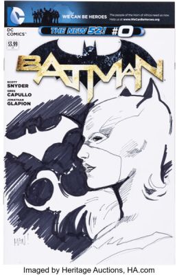 Clay Mann Batman #0 We Can Be Heroes Edition Sketch Original Art (DC, 2012) Condition: NM-.