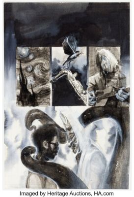 Anand Radhakrishnan Blue in Green Story Page 116 Original Art (Image, 2020).