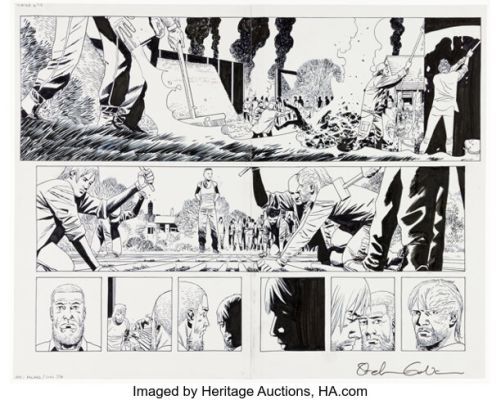 Charlie Adlard and Stefano Gaudiano The Walking Dead #168 Double Page Spread 2-3 Original Art Group of 2 (Image/Skybound, 2017). (Total: 2 Original Art) | Heritage