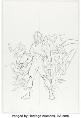Pasqual Ferry Adam Strange #8 Cover Pencils Original Art (DC, 2005).