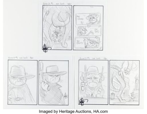 Ken Haeser Grumpy Cat & Pokey #3 Variant Cover Preliminaries Original Art Group of 3 (Dynamite, 2016). (Total: 3 Original Art)