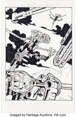 Carlos D‘Anda Bionicle: Quest For The Masks Card #276 "Infected Nui-Rama" Illustration Original Art (Lego/Upper Deck, 2001).