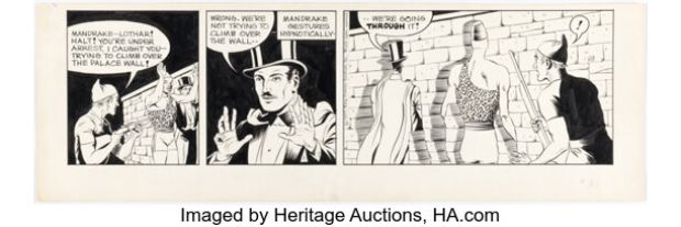 Phil Davis Mandrake the Magician Daily Comic Strip Original Art dated 1-28-57 (King Features Syndicate, 1957). | Heritage