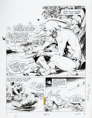 Cheret André Et... | Lot 10 - CHERET André et LECUREUX Roger Rahan Les singes hommes Planche... | Neo Enchères