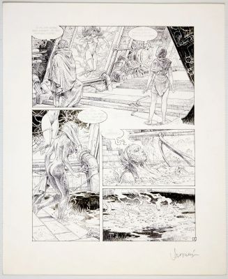 Serpieri - Druuna,... | SERPIERI - Druuna, planche n°3 au stylo bille noir,... | Tessier Sarrou