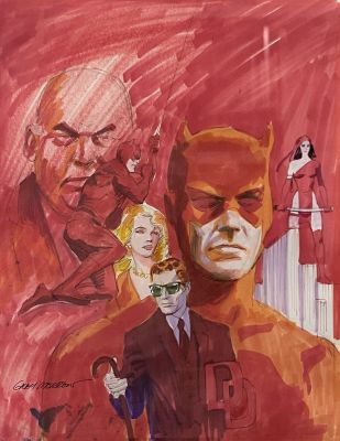 Gray Morrow | Dare Devil Montage prelim (c. 1987) | Shasta/Phoenix