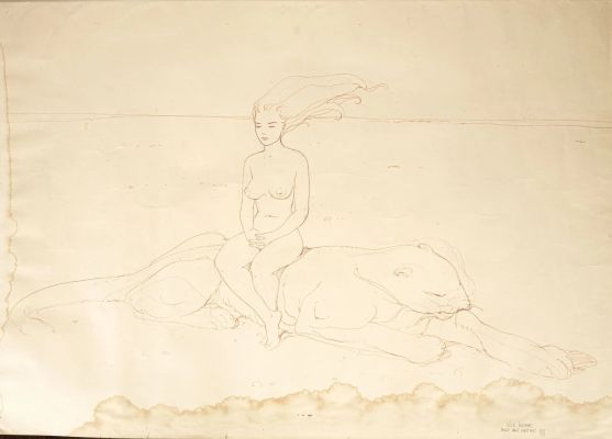Jean Giraud (1938-2012)... | Lot 243 - Jean GIRAUD (1938-2012) dit Moebius Grand dessin sur... | misc / divers