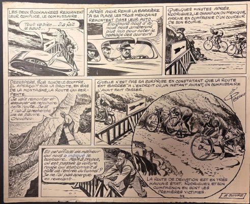 Pellos - Planche... | Pellos - planche n°44 à l’encre de Chine d’un récit... | Tessier Sarrou