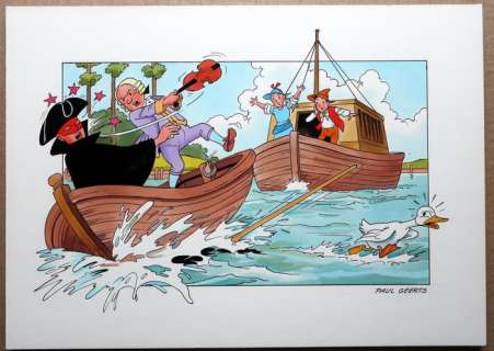 Suske en Wiske - "Het wondere wolfje" - Tekening in inkt en ecoline en ingekaderd | Catawiki