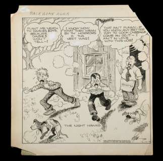 COMIC STRIP ART 1938 "BACK HOME AGAIN" BY ED DODD (1902-1991) | misc / divers