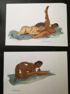 Alessandra, Joël - 2 Dessins originaux en couleur - Escales en Femmes Inconnues (2014) | Catawiki