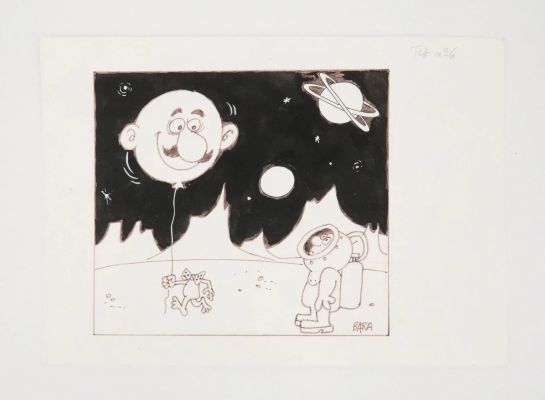 Bara Guy Illustration... | Lot 58 - BARA Guy Illustration humoristique Encre de chine et... | Vermot et Associés