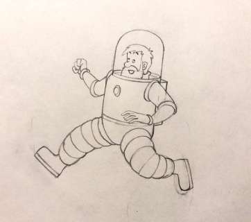 Tintin - Animation Production Drawing - Haddock - On a marché sur la lune - (années 60) | Catawiki