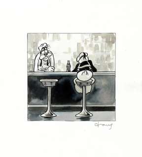 Tony Fernandez (Spain, 1965) | Donald & Goofy Inspired by Edward Hopper’s “Nighthawks” (1942) | Corner4art