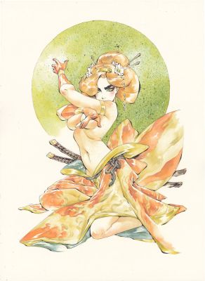 Chuma Hill ’X-Men Geisha’ Phoenix 12x18" Limited Edition Giclee | Kirby’s Comic Art