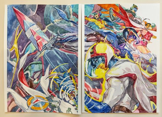 Sunghan Yune | Gatchaman Wraparound Double Cover (2 Pieces) | Kirby’s Comic Art