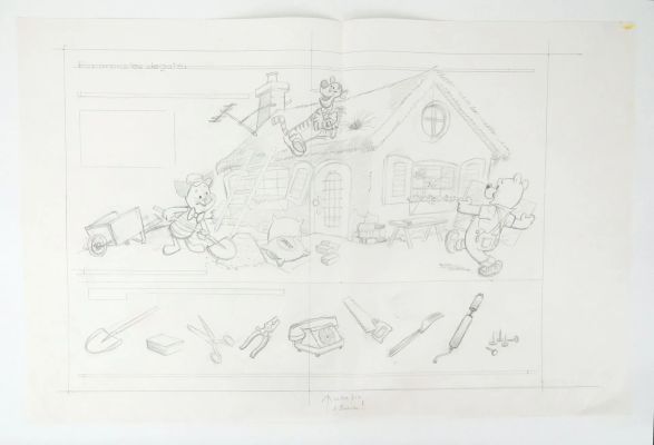 Marin Claude Réparons... | Lot 380 - MARIN Claude Réparons les dégats Projet pour une grande... | Vermot et Associés