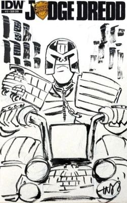 Adlard Charlie Judge... | Lot 2 - ADLARD Charlie Judge Dredd Dédicace sur blank cover... | Vermot et Associés