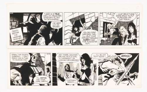 Garth: The Women of Galba 2 original consecutive artworks (1973) by Frank… | Comic Book Auctions ltd