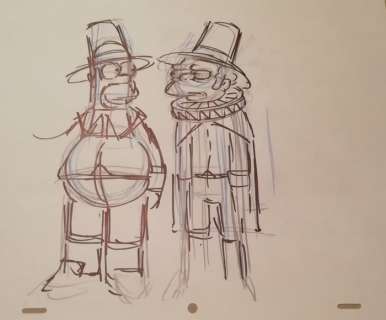 The Simpsons - Homer and Moe RARE Original Drawing - First edition | Catawiki