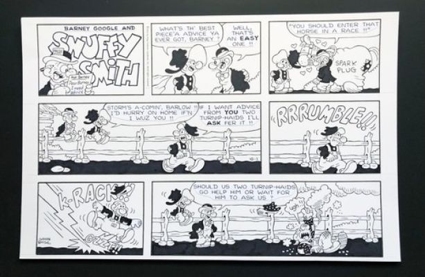 Snuffy Smith Original Sunday Comic Strip Art - A Lil Advice | eBay US (Buy It Now)