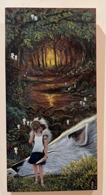 Huile sur bois - Edouard Cour (Soli Deo Gloria) - Princesse Mononoké (40x20) | eBay Europe (Buy It Now)