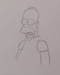 The Simpsons - Original drawing of Homer Simpson - Unique - certificated | Catawiki
