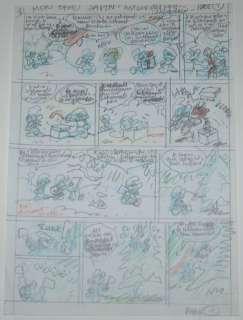 Studio Peyo (Marc Wasterlain) - Originele schetspagina - De Smurfen (Les Schtroumpfs) - Mon beau sapin - (2000) | Catawiki