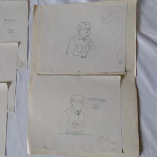 Tintin - 13 x Croquis préparatoire pour film d animation - Wolf - On a marché sur la lune (années 60) | Catawiki