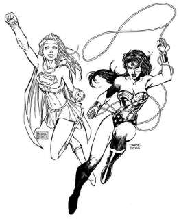 Jim Lee, Michael Turner - supergirl wonder woman dc promo banner aids walk