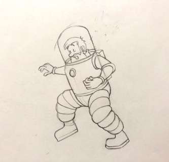 Tintin - Animation Production Drawing - Haddock - On a marché sur la lune - (années 60) | Catawiki