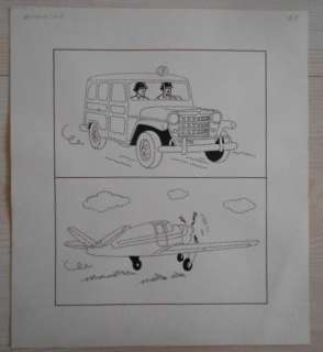 Kuifje - Originele tekening Studio Hergé - De Zaak Zonnebloem - tekenboekje - (1975) | Catawiki