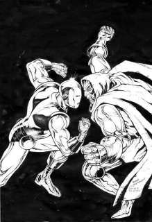 Iron Man vs Dr Droom - Tribute to John Romita Jr. and Bob Layton - Original Illustration - Sergi Domenech Signed - Original Art | Catawiki