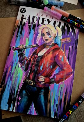 Guilherme Silva - Blank cover for "Batman, Harley Quinn" Harley Queen.