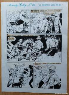 ERNESTO GARCÍA SEIJÁS : 2 PÁGINAS ORIGINALES CONSECUTIVAS DE MANDY RILEY - FIRMADA CON SUS INICIALES