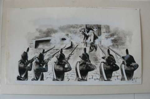 Follet, René - Dessin original - Le Peloton d’exécution - (1981) | Catawiki