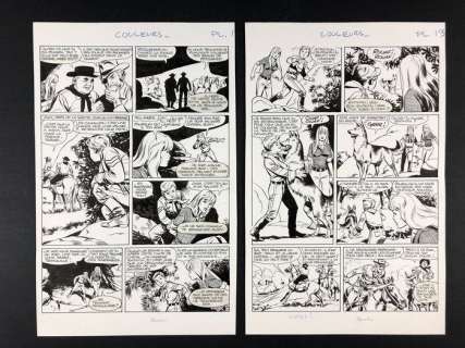 Carlo Marcello - Rin Tin Tin e Rusty - 2x tavole originali 1a serie - "Il relitto del Black River" - Loose page - First edition - (1968) | Catawiki