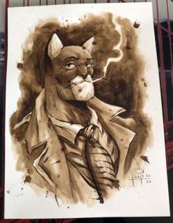 Original Coffee Painting - BLACKSAD - Original art (2020) | Catawiki