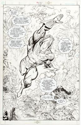 Trevor Von Eeden | Tavola originale per Legends of the DC Universe 27 p.3. Cm.28 x 43. DC COMICS. Year 2000. From the Aquaman/Batman crossover tale “Reign of the Joker!”. | Art e Fumetto